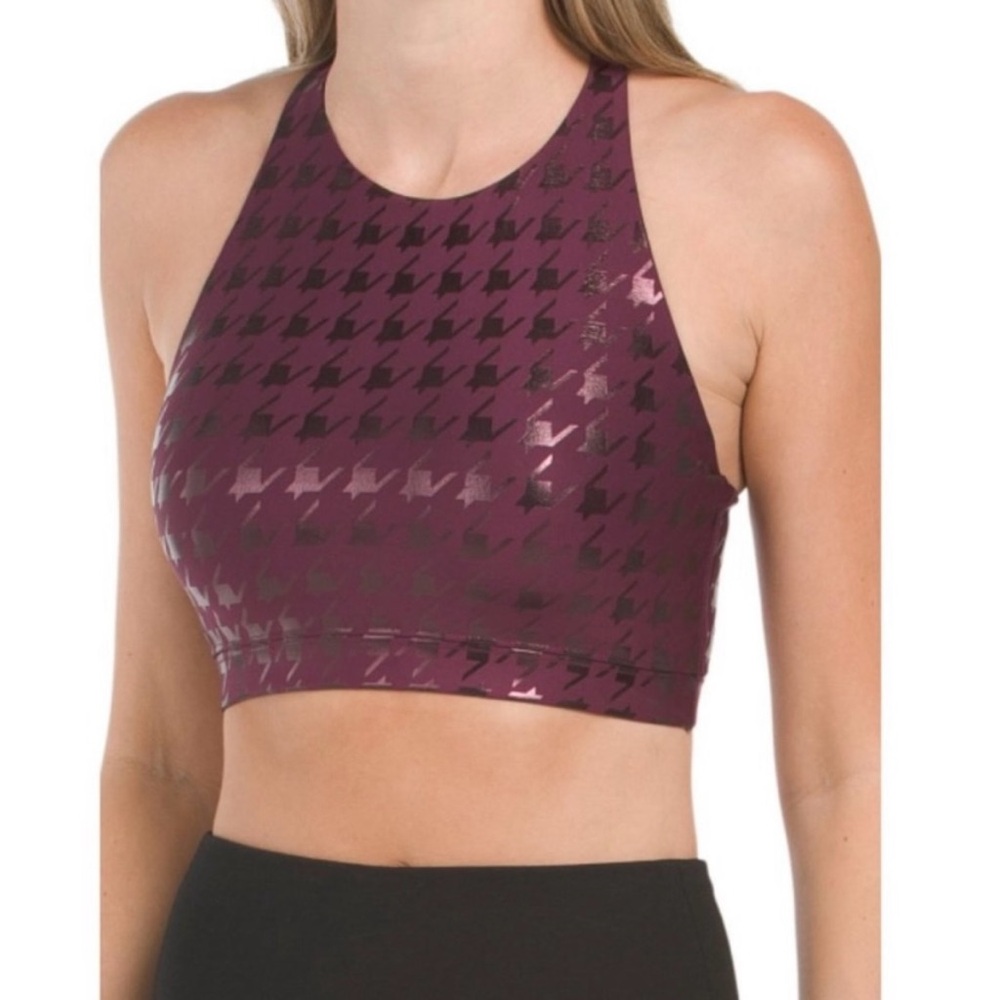 Peloton High Neck Houndstooth Show Up Sports Bra Size XS NWT